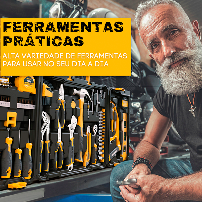 Kit Maleta com 200 Ferramentas em Aço-Cromo - TitaniumTools - Adorei Magazine